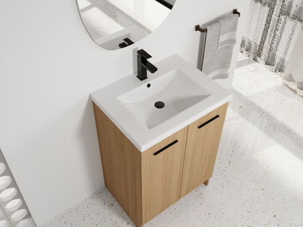Floating Bathroom Vanity With Sink, Wall Mounted Double Door Storage