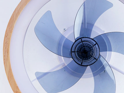 Ceiling Fans With Lights And Remote, 3000 - 6500K Dimmable Flush Mount LED Fan Light, 6 Speeds, Quiet DC Motor For Living Room - Matte White / Natural Wood