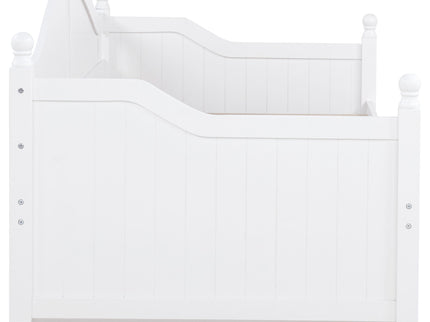 Twin Daybed With Trundle Storage Bed - White
