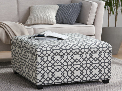 Richmond - Storage Ottoman With Unique Pattern And Ample Storage - Gray