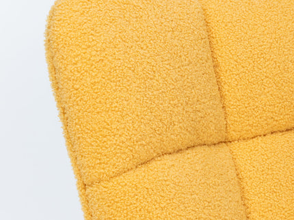 Rocking Chair Nursery, Teddy Upholstered Glider Rocker With High Backrest, Reading Chair Modern Rocking Accent Chairs Glider Recliner For Living Room - Yellow