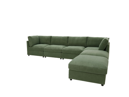 Reversible Modular Sectional With Custom Configuration And Premium Upholstery - Dark Green