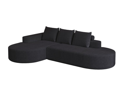 Modern Curved Sofa, L-Shaped Modular Sectional Set With 3 Pillows
