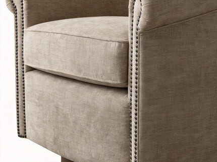 Barrel Swivel Accent Chair, 360 Degree Rotating For Living Room - Sand