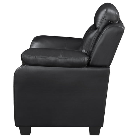 Eaton - Padded Sofa With Tufted Design - Black