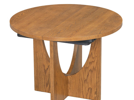 Topmax - 5 Piece Modern Extendable Round Dining Table Set With Removable Leaf For Small Places