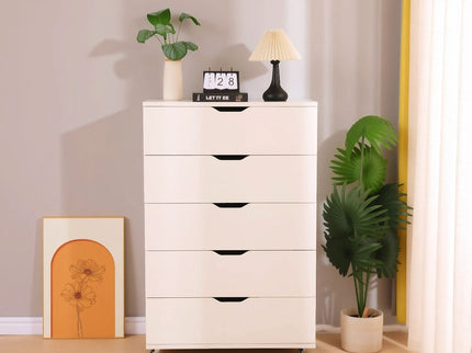 Modern 5 Drawer Dresser With Wheels