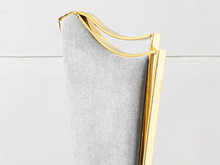 Gorgeous Streamlined High Back Fabric Stainless Steel Dining Chair (Set of 2) - Gold / Gray