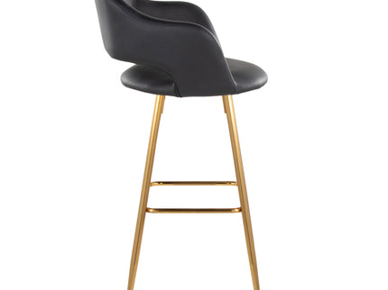 Margarite - Contemporary Fixed Height Barstool With Footrest (Set of 2) With Square