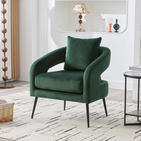 Open Back Accent Chair, Round Sofa Lounge Armchair