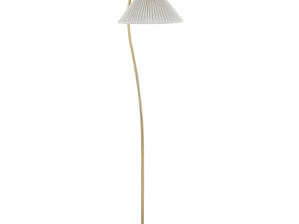 Cassis - Glam / Art Deco Floor Lamp Pleated - Gold / White