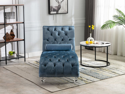 Chaise Lounge Indoor, Button Tufted Upholstered Chaise Lounge Chair With Pillow