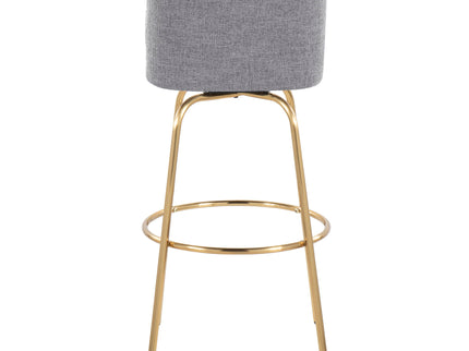 Toriano - Contemporary Fixed Height Barstool With Swivel And Round Footrest (Set of 2)