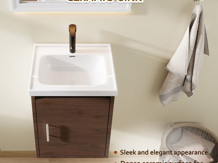 Floating Bathroom Vanity Combo, Wall Mounted Cabinet With Sink & Soft Close Doors For Small Bathrooms