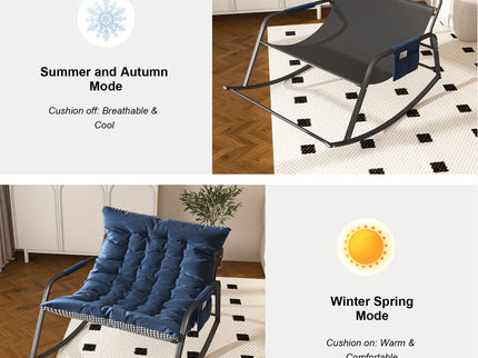 Rocking Chair With Storage, Cushions & Armrests