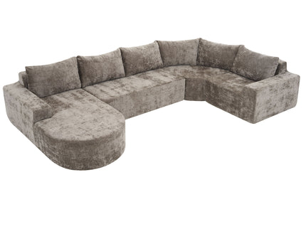 U-Shaped Oversized Modular Cloud Sectional Sofa With Deep Seat For Living Room