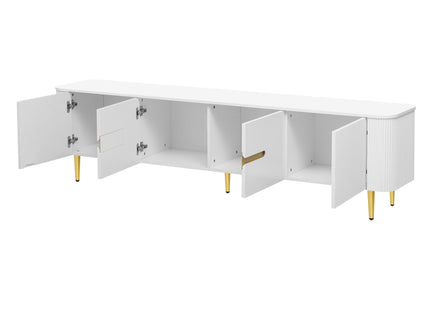 Minimalist TV Stand For TVs Up To 85", Modern Entertainment Center Media Console With 4 Spacious Cabinets For Living Room