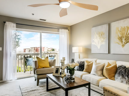 52" Ceiling Fan With 3 Color Dimmable LED Light, 5 Blades, Remote Control, Reversible DC Motor