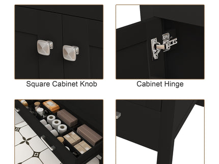 Bathroom Vanity With Soft Close Cabinet, Single Drawer, Sink Not Included - Black