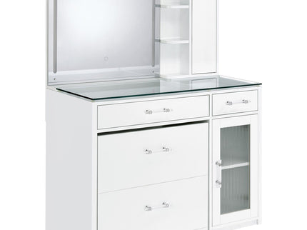 Kerr - 2 Drawer Makeup Vanity Table With Mirror And Stool