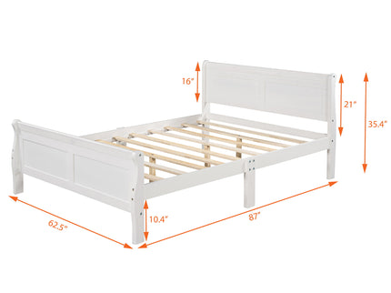 Platform Bed Frame Mattress Foundation Sleigh Bed With Headboard / Footboard / Wood Slat Suppor