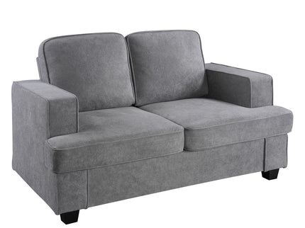 Modern Loveseat, Comfortable 2 Seater Couch With Deep Seating, Loose Back Cushions, Wide Arms