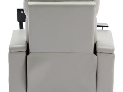 270° Power Swivel Recliner Home Theater Chair With Hidden Arm Storage, LED Light, Cup Holder, And Tray Table