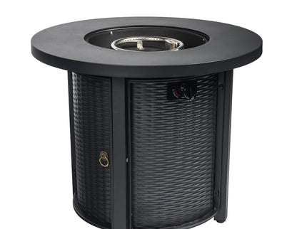 Propane Round 40000Btu Fire Pit Table - Black