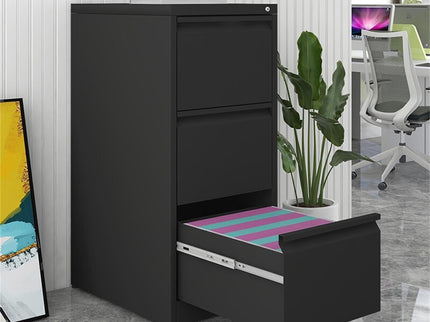 Durable Metal 3 Drawer File Cabinet With Lock For Office Storage