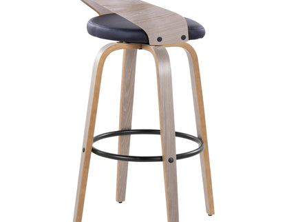 Grotto - Contemporary Fixed Height Barstool With Swivel With Round Footrest (Set of 2)