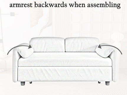 Sofa, Dual Purpose Lounge With Retractable Queen Size Bed