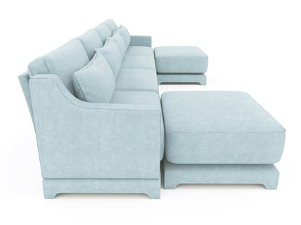 Stylish Sofa With Ottoman And Lumbar Pillows, Ergonomic Design