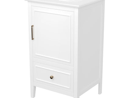 Modern Bathroom Vanity With Sink, Cabinet Storage, Drawer & Adjustable Feet
