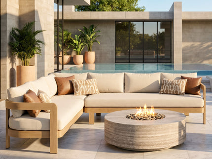 Outdoor Patio Sectional Sofa Set - Oak