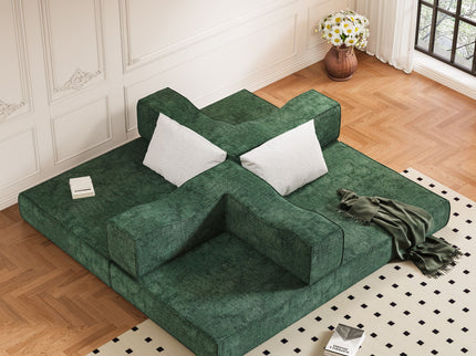 3 Seat Folding Floor Couch & King Size Bed Mattress