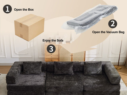 Convertible Floor Sofa Bed, Boneless Modular Sectional Sofa For Living Room