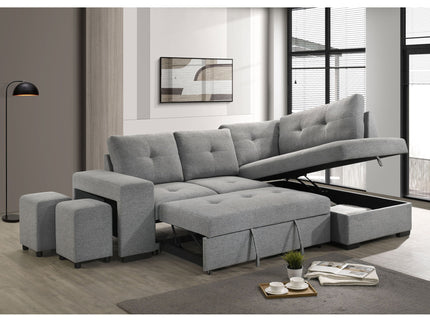 Atkinson - Sleeper Sectional Sofa With Lift Top Chaise - Gray