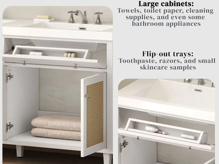 Bathroom Vanity With Double Sink, Large Storage Space