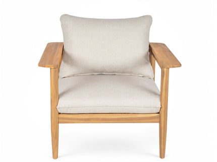 Terassi - Outdoor Lounge Chair (Set of 2) With Cushions - Beige / Light Teak