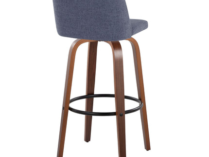 Toriano - Mid Century Modern Fixed Height Barstool Swivel And Round Footrest (Set of 2)