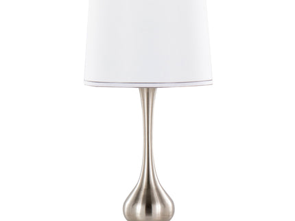 Cairo - Contemporary Table Lamp (Set of 2) - Nickel / White / Silver Trim
