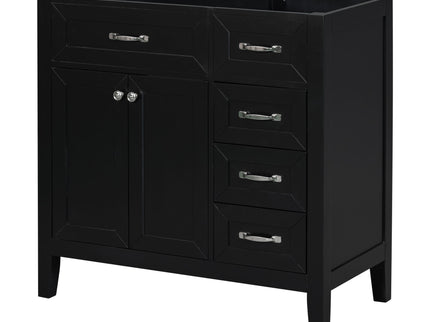 Modern Bathroom Vanity Base Only, 2 Doors And 3 Drawers