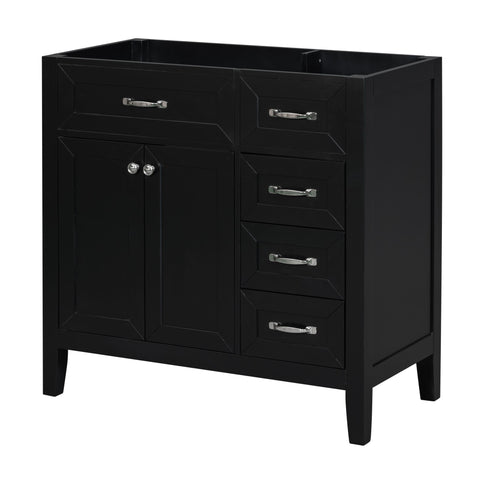 Modern Bathroom Vanity Base Only, 2 Doors And 3 Drawers