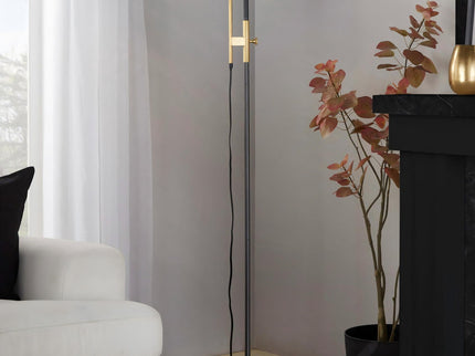 Metric - Industrial Floor Lamp - Black / Antique Brass