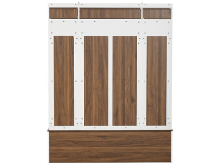 5 In 1 Entryway Bench With Coat Rack, 7 Sturdy Hooks, 2 Spacious Drawers And Adjustable Shelves
