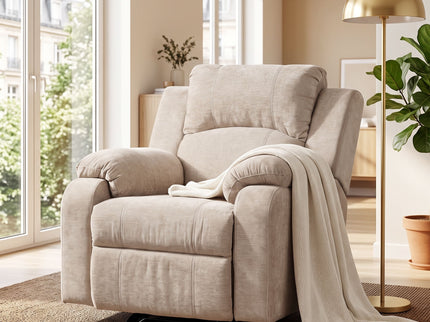 Upholstered Manual Recliner Chair With 3 Adjustable Backrest Positions