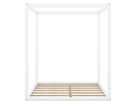 Wood Canopy Platform Bed With Support Legs And Airflow Slats