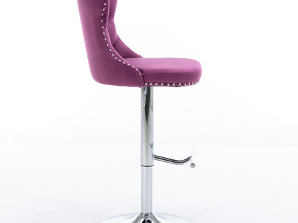 Swivel Barstools Adjusatble Seat Height From 25-33", Modern Upholstered Base Bar Stools With Backs Comfortable Tufted For Home Pub And Kitchen Island (Set of 2)