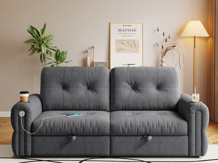 2 In 1 Convertible Sofa Bed For Living Room - Dark Gray - Fabric