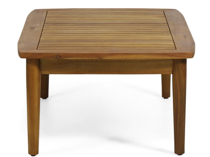 Outdoor Acacia Wood Loveseat Set With Coffee Table